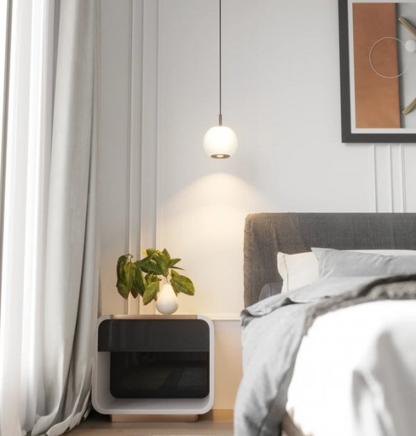 Lampa wisząca Iliso czarna PL0148 Yaskr LED 3000K