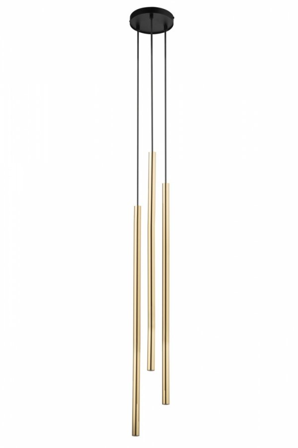 Minimalistyczna Złota lampa wisząca sopel lux długi III Sigma 40748 lampa nad stół nad wyspę złote rurki 
