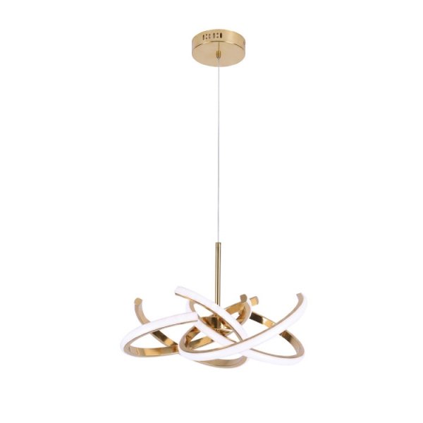 Designerska lampa wisząca złota LED CCT dekoracyjna owalna geometryczna Spider LP-1225/1P 58 GD Light Prestige