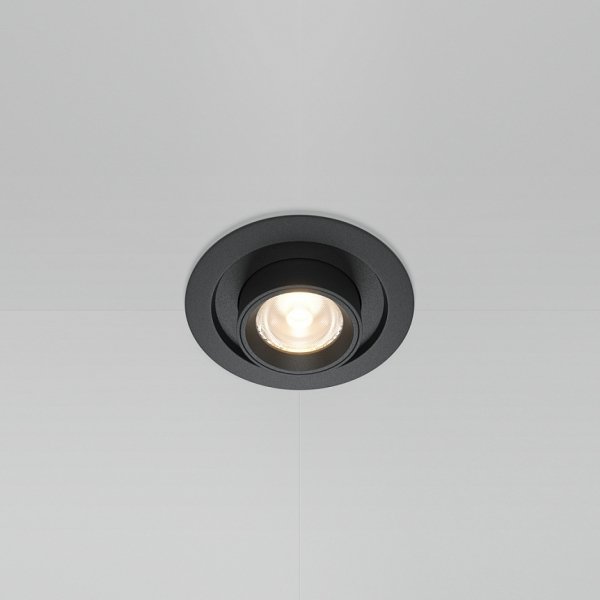 Czarna Nowoczesna Oprawa Wpuszczana Downlight HIDDEN Maytoni DL095-01-10W3K-B LED 10W