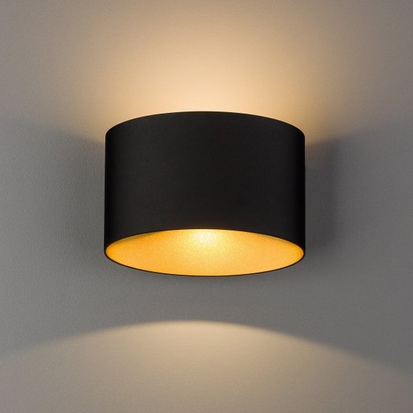 Nowoczesny Kinkiet Zewnętrzny IP54 ELLIPSES LED BLACK-GOLD 8181 NOVODVORSKI