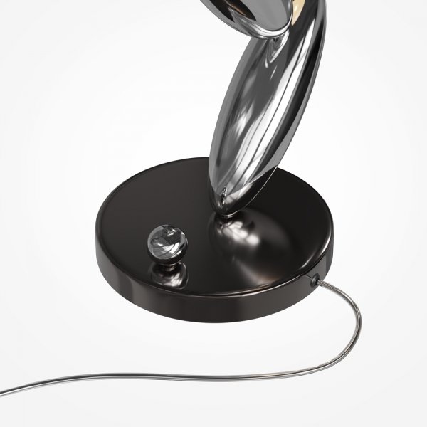 Dekoracyjna lampka stołowa LED platyna okrągła designerska na komodę Resonance MOD482TL-L6PT3K Maytoni