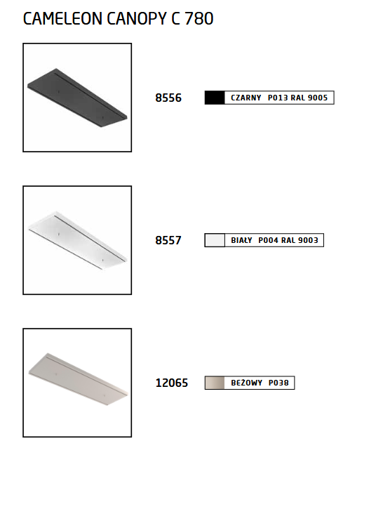 Biała prostokątna podsufitka natynkowa 78cm max 12 lamp do systemu CAMELEON CANOPY C 780 WHITE 8557 Nowodvorski Lighting