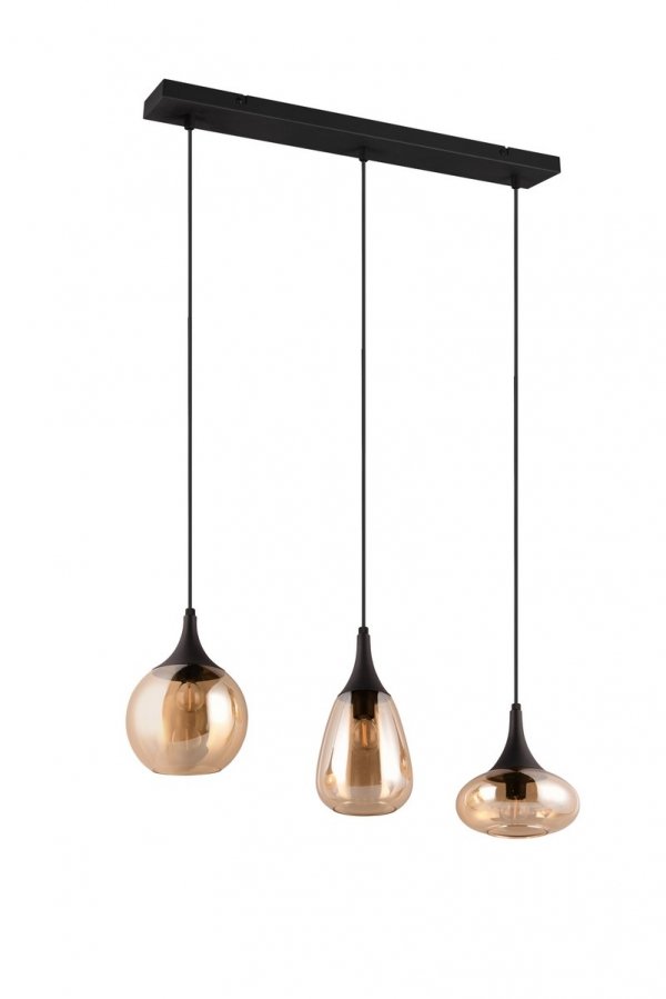 Dekoracyjna Lampa Wisząca Czarna Szklane Kosze LUMINA 317000313 TRIO