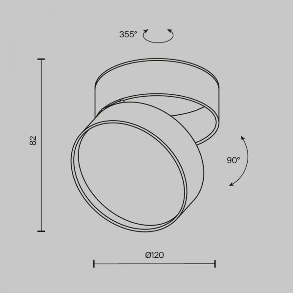 Lampa sufitowa natynkowa tuba regulowana spot sufitowy LED aluminium czarna ONDA MAYTONI C024CL-18W3K-B-1