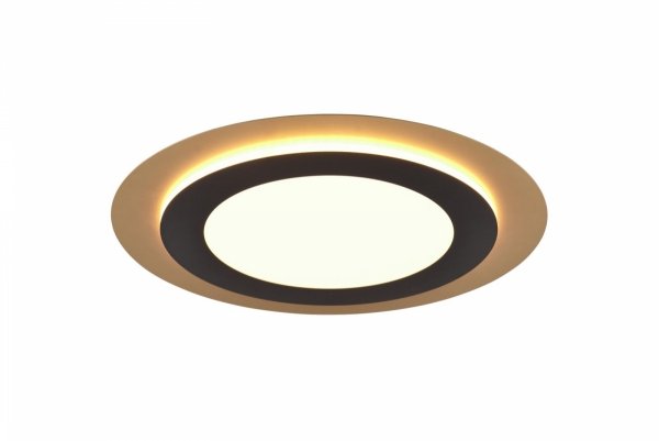 Nowoczesny Dekoracyjny Czarno Złoty Plafon LED MORGAN 641519280 TRIO pilot w zestawie