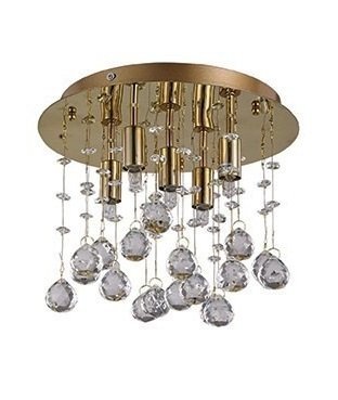 ZŁOTY PLAFON KRYSZTAŁOWY IDEAL LUX  MOONLIGHT PL5 094663 LAMPA KRYSZTAŁOWA GLAMOUR