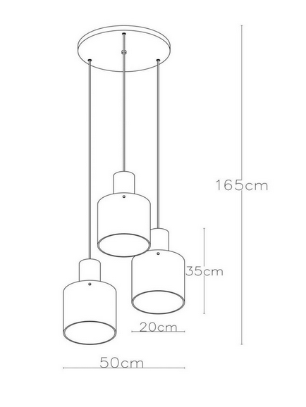 Lampa wisząca miedziana szklane bursztynowe klosze TOLEDO 74405/13/62 Lucide