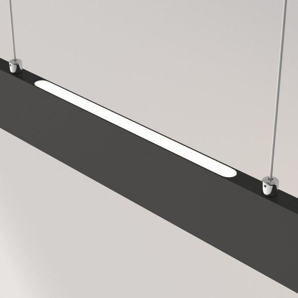 Minimalistyczna nowoczesna lampa wisząca LED listwa metalowa czarna regulacja wysokości Step MAYTONI P010PL-L23B4K