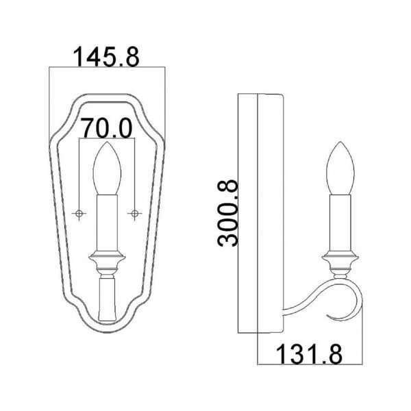 Kinkiet DeWitt 1 źródło światła ciepłe srebro elegancki minimalistyczny metalowy FE-DEWITT1 FEISS