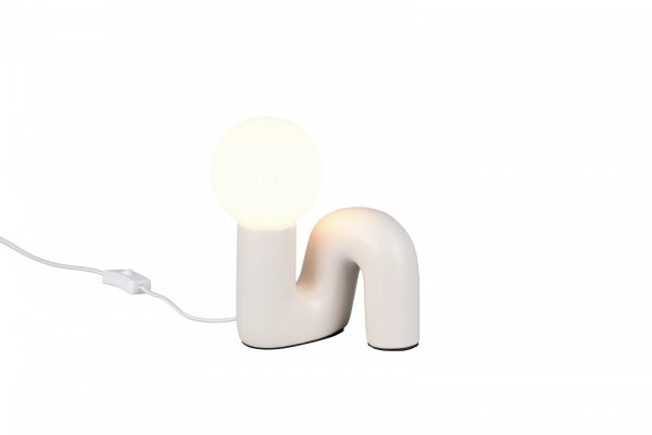 Lampka stołowa nocna szara ceramiczna designerska dekoracyjna na komodę QUINN R56821076 RL
