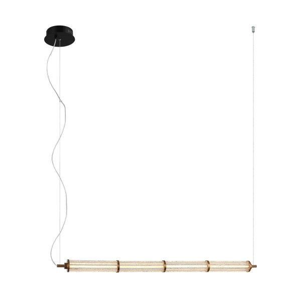 Nowoczesna lampa wisząca listwa LED 11W SANPO ITALUX PND-26384-4-GD-CL czarny przeźroczysty 