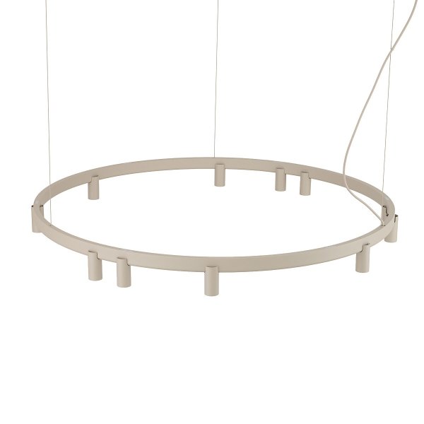 Geometryczna Lampa wisząca FOURTY ROUND LED XI Nowodvorski 12287 Nowoczesny żyrandol minimalistyczny Beżowy