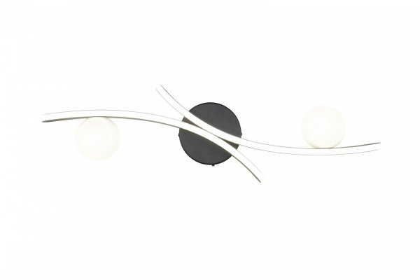 Lampa sufitowa plafon LED czarny falista listwa z kulami zmiana barwy światła uniwersalny NAPOLI 637910232 Trio