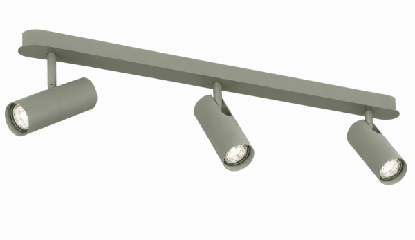 Lampa sufitowa liniowa z 3 reflektorami regulowana zielona minimalistyczna uniwersalna LINCA 6371 Argon