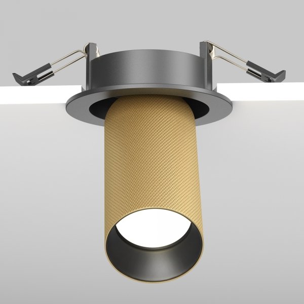 Lampa sufitowa lampa wbudowana wpuszczana tuba regulowana aluminium czerń i matowe złoto Artisan MAYTONI C081CL-01-GU10-MG