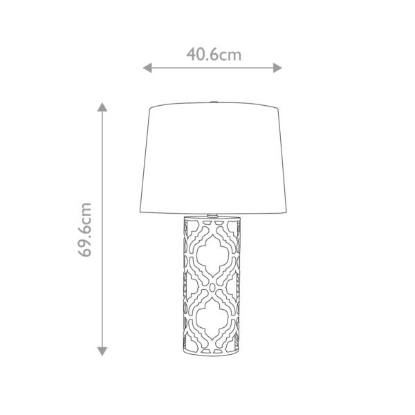Lampa stołowa Arabella 1 źródło światła postarzane srebro biały abażur GN-ARABELLA-TL-S ELSTEAD LIGHTING