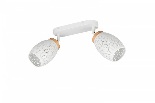 Nowoczesny plafon lampa sufitowa podwójna biała regulowane tuby klasyczna w stylu orientalnym metalowa drewniany dekor BIDAR R81572031 Rl