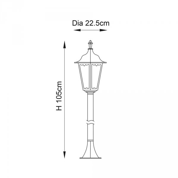 Klasyczna Lampa Zewnętrzna Ogrodowa Czarna BURFORD 76550 ENDON