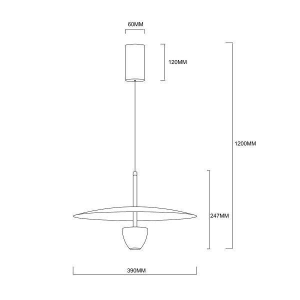 Nowoczesna czarna lampa wisząca ozdobna LED CCT metalowa industrialna minimalistyczna UFO M LP-0408/1P M BK LIGHT PRESTIGE