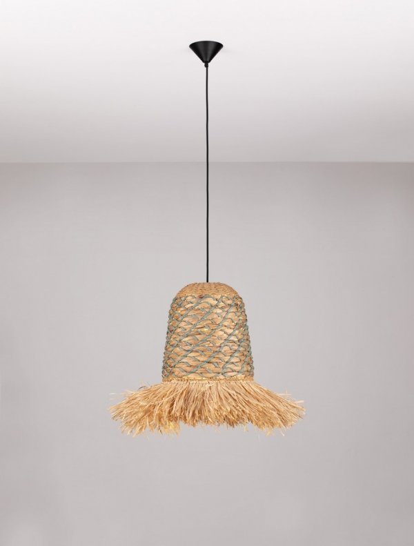 Lampa wisząca sznurkowa pleciona wiszące frendzle owalna boho rystykalna industrialna nad stół do salonu sypialni FANLIZA 9586615 Luces Exclusivas