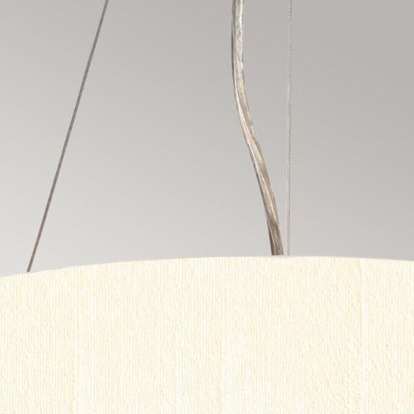Lampa wisząca 36 cm Pearce 3 źródła światła postarzany mosiądz jedwabny abażur minimalistyczna DL-PEARCE14-3LT-IV-AB ELSTEAD LIGHTING
