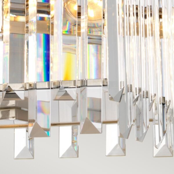Kryształowy Kwadratowy Żyrandol Lampa wisząca Aries Elstead Lighting ARIES-4P-S Szklana Glamour