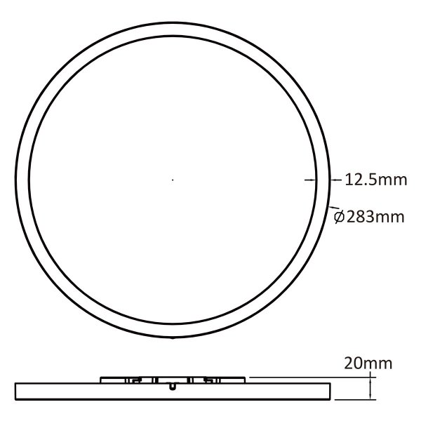 Plafon Sufiitowy Okrągły LED CCT czarny 28cm PRYZMA LP-1707/1C-28 BK LIGHT PRESTIGE