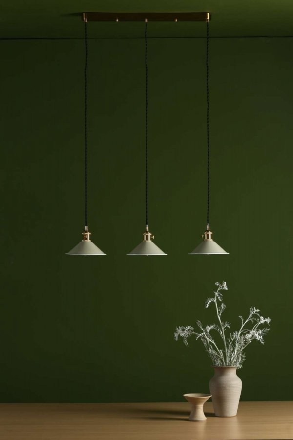 Mosiądzowana Lampa Wisząca Vintage Ciemnoszare Klosze HADANO HAD3640-06 DAR LIGHTING