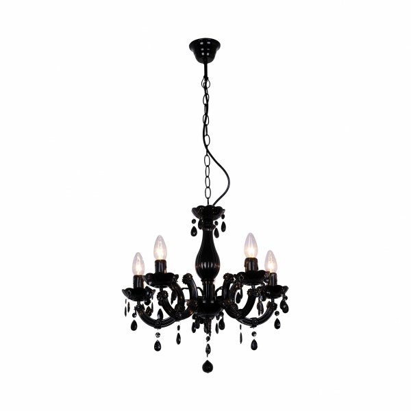 Zuma Line RLD94016-5B MAGNOLIA czarny żyrandol w stylu glamour