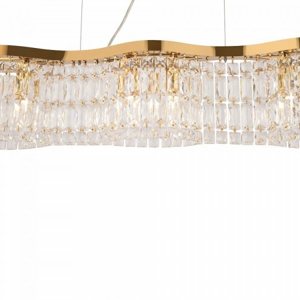 Kryształowa Lampa Wisząca Nad Stół Glamour Złota DUNE DIA005PL-06G MAYTONI