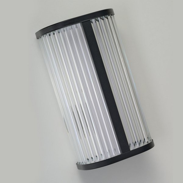 Stylowy nowoczesny designerski kinkiet LED czarny do łazienki IP44 szklany ryflowany klosz PANDORA WALL CCT AZ6573 Azzardo 