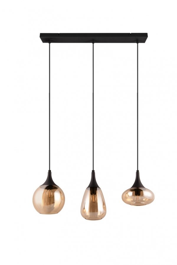 Dekoracyjna Lampa Wisząca Czarna Szklane Kosze LUMINA 317000313 TRIO