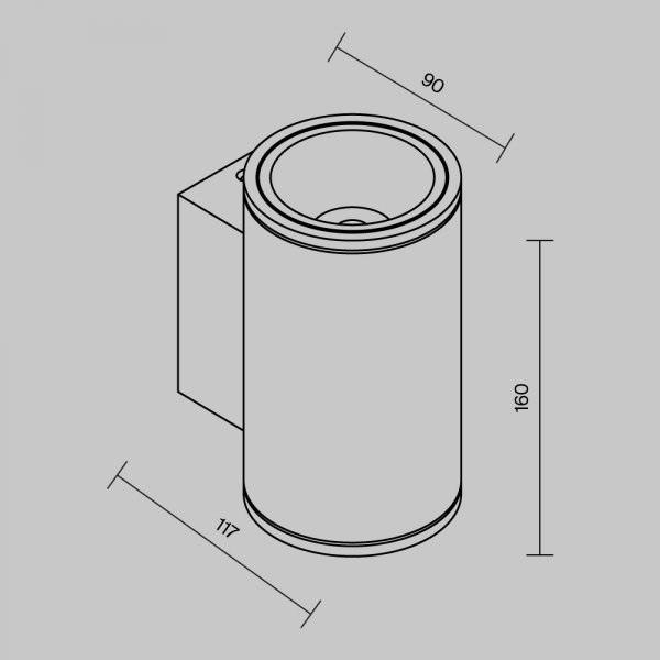 Nowoczesny kinkiet elewacyjny zewnętrzny minimalistyczny metalowy biały tuba podświetlający ścianę Shim MAYTONI O303WL-L10W3K