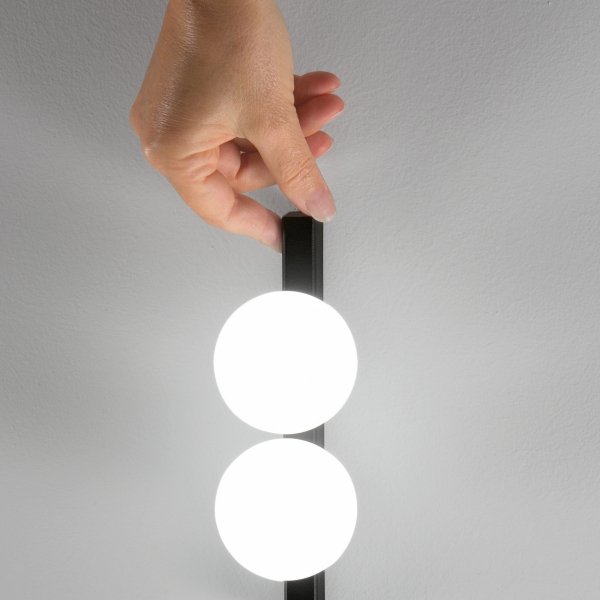 Nowoczesny Kinkiet Ścienny Czarny Klosze Kule PING PONG 313252 IDEAL LUX