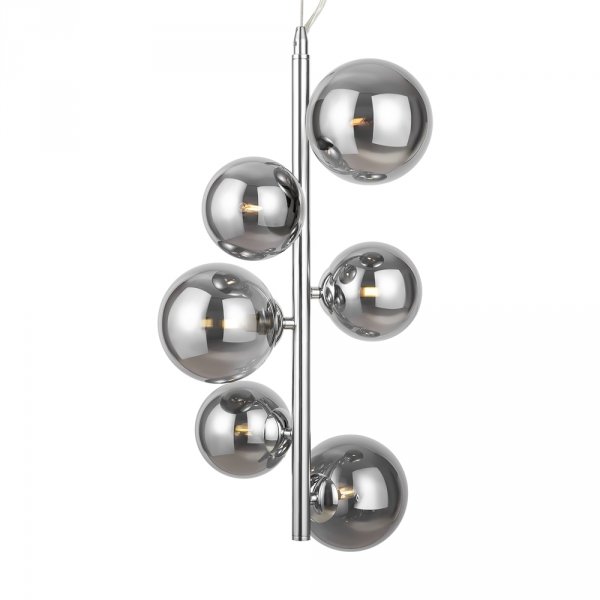 Nowoczesna molekularna lampa wisząca 6-płomiena szklane przydymione kule chrom  Dallas MAYTONI MOD545PL-06CH