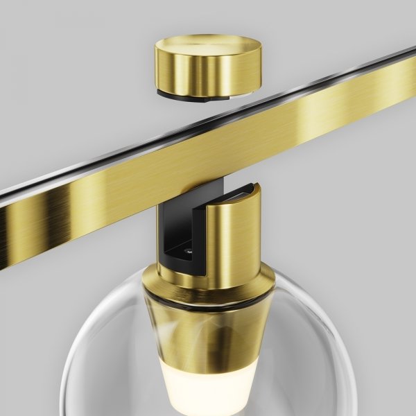 Ścieżka świetlna lampa szynowa LED aluminium mosiądz przezroczysty klosz Bubble MAYTONI TR148-1-3W2.7K-BS-DE