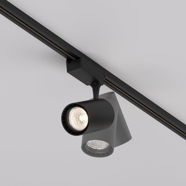 Lampa szynowa reflektor szynoprzewody jednofazowe LED nowoczesny aluminium czarna regulowana tuba VUORO MAYTONI TR003-1-26W3K-S-B