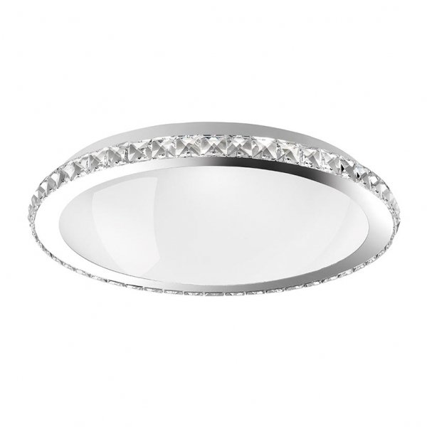 Kryształowy srebrny okrągły plafon lampa sufitowa glamour klasyczny uniwersalny możliwość ściemniania COSQUIN LE42350 Luces Exclusivas 