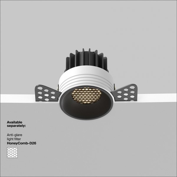 Czarna Oprawka Wpuszczana Downlight Round Maytoni DL058-7W3K-TRS-B