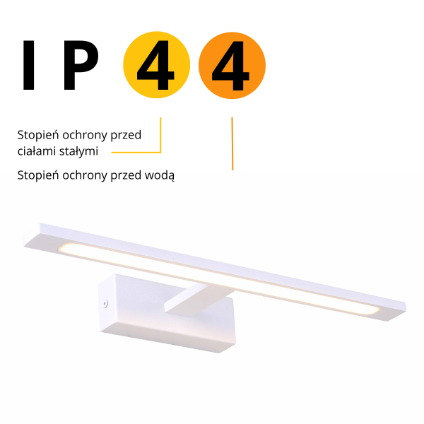 BIAŁY KINKIET ŁAZIENKOWY NAD LUSTRO IP44 LED ISLA GS-LWB-12W WH CCT LIGHT PRESTIGE
