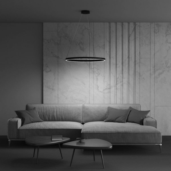 Lampa Wisząca RING Czarna RIM MOD058PL-L32B3K MAYTONI Nowoczesna Okręgi LED