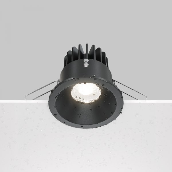 Lampa wbudowana wpuszczana w sufit LED aluminiowa czarna okrągła Zoom MAYTONI DL034-L12W4K-B