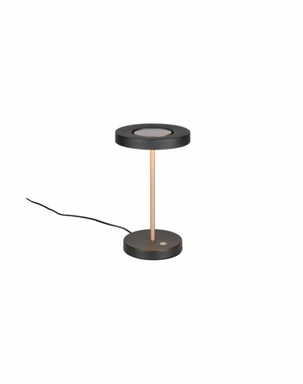 Lampka stołowa nocna LED okrągły klosz nowoczesna designerska ozdobna ściemnialna GUANO 534410165 Trio