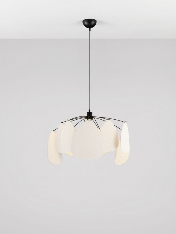Nowoczesna Lampa Wisząca Lniana Biała 50 cm Luces Exclusivas 