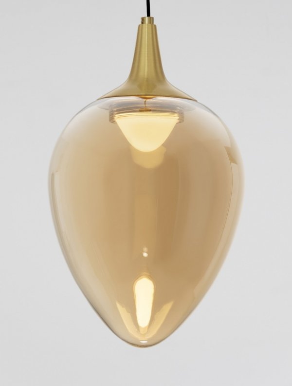 Nowoczesna lampa wisząca LED owalna złoty szklany klosz uniwersalna klasyczna minimalistyczna VAZENDO LE45118 Luces Exclusivas