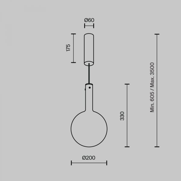 Nowoczesna Lampa Wisząca LED Czarny Szklany Klosz Kula NEBULA MOD182PL-L4B3K MAYTONI