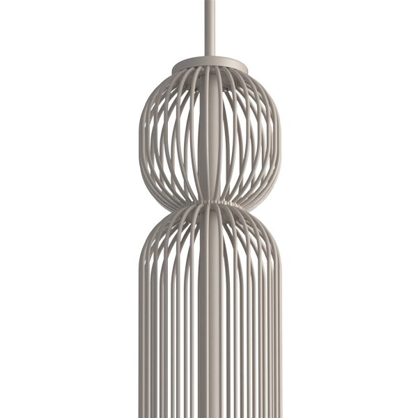 Lampa wisząca beżowa geometryczna tuba druciana nowoczesna designerska do sypialni salonu kuchni SINGLES A 12192 Nowodvorski