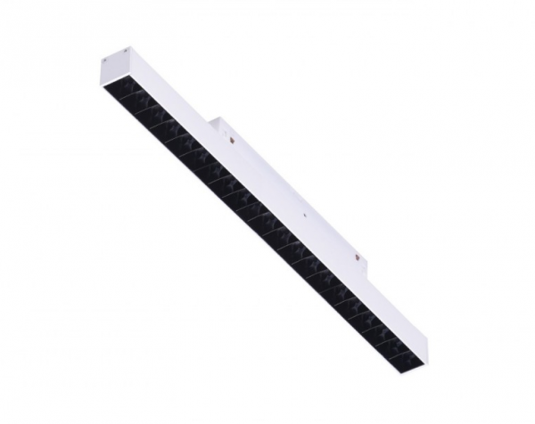 Biała oprawa liniowa ze zmienną barwą ściemnialna LED do systemu szynowego magnetycznego dwufazowego Azzardo ALFA KIRA TRACK MAGNETIC 2LINE 12W CCT SWITCH DIMM WH AZ6502