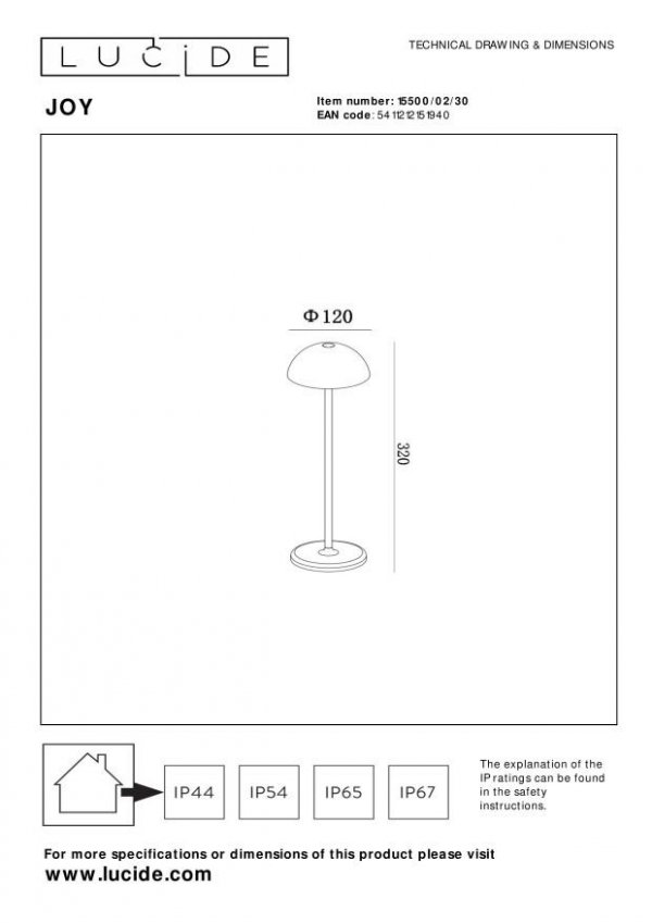 Zewnętrzna Lampa Stołowa Ładowana Przez USB LUCIDE JOY 15500/02/30 Czarna Bezprzewodowa Lampa Zewnętrzna Na Stół